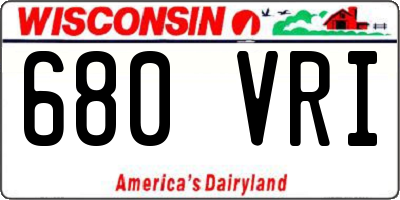 WI license plate 680VRI