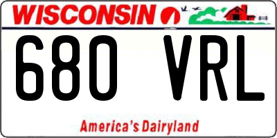 WI license plate 680VRL
