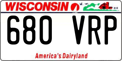 WI license plate 680VRP