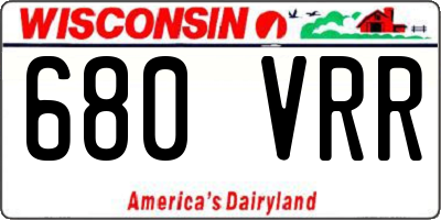 WI license plate 680VRR