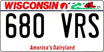 WI license plate 680VRS