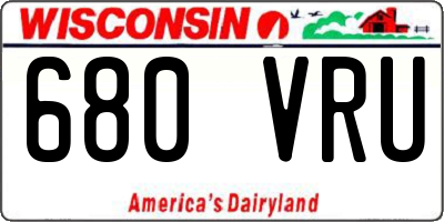 WI license plate 680VRU