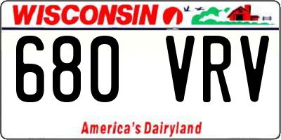 WI license plate 680VRV
