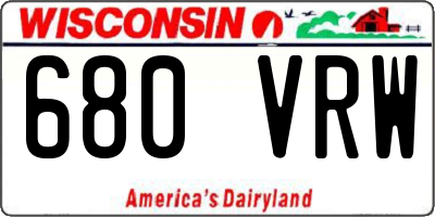 WI license plate 680VRW