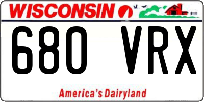 WI license plate 680VRX