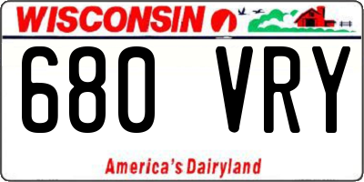 WI license plate 680VRY