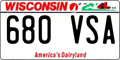 WI license plate 680VSA
