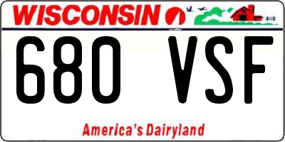 WI license plate 680VSF