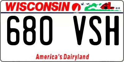 WI license plate 680VSH