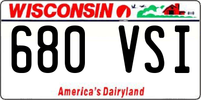 WI license plate 680VSI