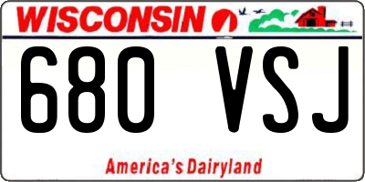 WI license plate 680VSJ