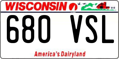 WI license plate 680VSL