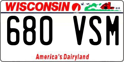 WI license plate 680VSM