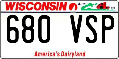 WI license plate 680VSP