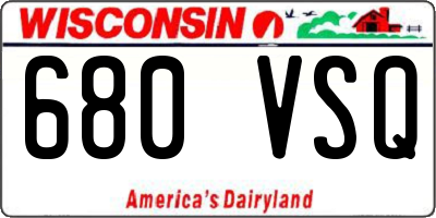 WI license plate 680VSQ