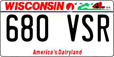 WI license plate 680VSR