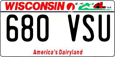 WI license plate 680VSU