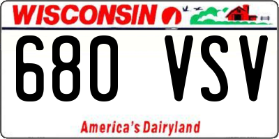 WI license plate 680VSV