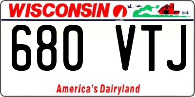 WI license plate 680VTJ