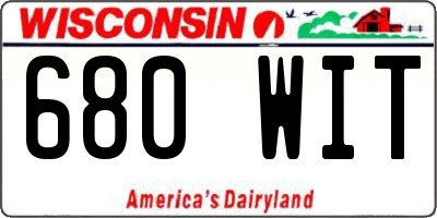 WI license plate 680WIT