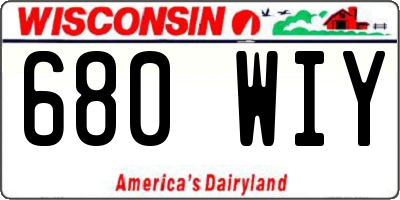 WI license plate 680WIY