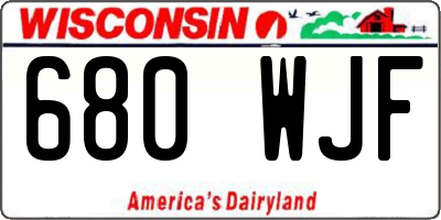 WI license plate 680WJF