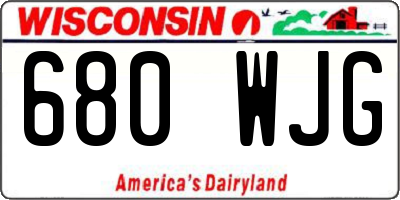 WI license plate 680WJG