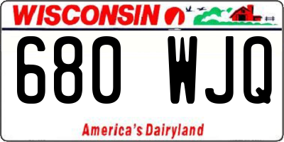 WI license plate 680WJQ