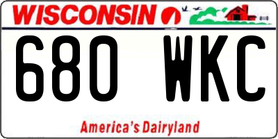 WI license plate 680WKC