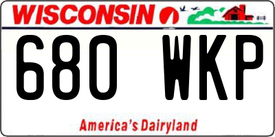 WI license plate 680WKP