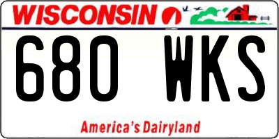WI license plate 680WKS