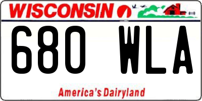 WI license plate 680WLA