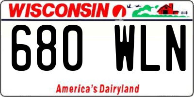 WI license plate 680WLN