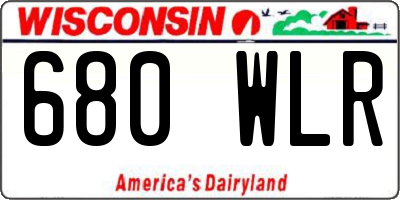 WI license plate 680WLR