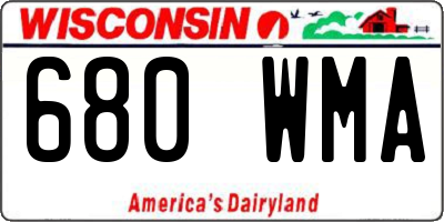 WI license plate 680WMA