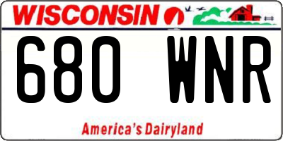 WI license plate 680WNR