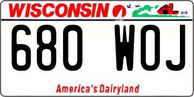 WI license plate 680WOJ
