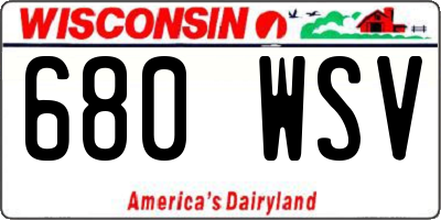 WI license plate 680WSV