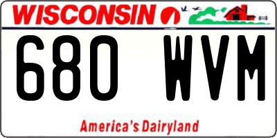 WI license plate 680WVM