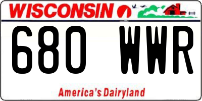WI license plate 680WWR