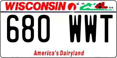 WI license plate 680WWT