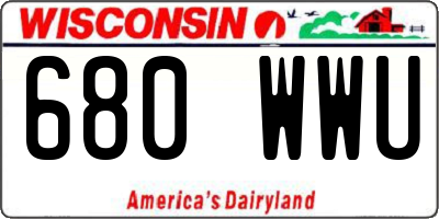 WI license plate 680WWU