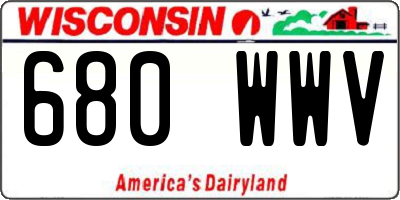 WI license plate 680WWV