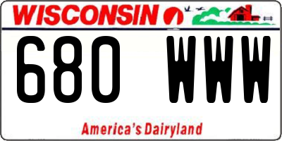 WI license plate 680WWW