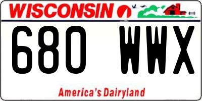 WI license plate 680WWX