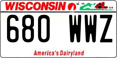 WI license plate 680WWZ