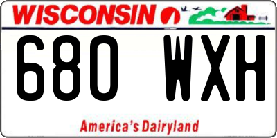 WI license plate 680WXH