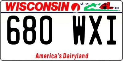 WI license plate 680WXI