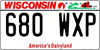 WI license plate 680WXP