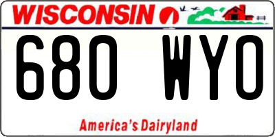 WI license plate 680WYO